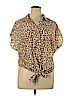 Prototype 100% Polyester Tan Short Sleeve Blouse Size 1X - photo 1