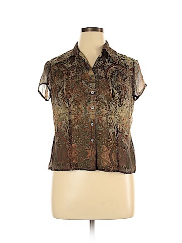 Jones New York Short Sleeve Silk Top (view 1)