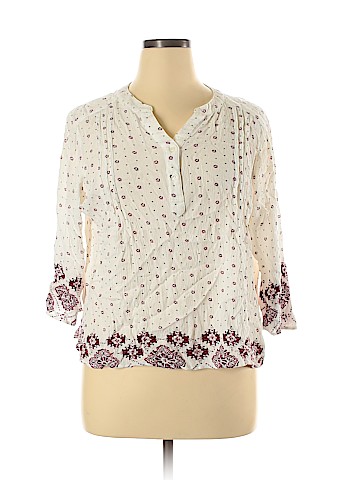 Fun2Fun 3/4 Sleeve Button-Down Shirt (view 1)