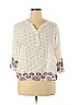 Fun2Fun 100% Rayon White 3/4 Sleeve Button-Down Shirt Size 2X - photo 1