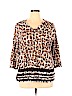 Zenergy by Chico's Tan 3/4 Sleeve Top Size XL (3) - photo 1