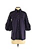 Theory Purple 3/4 Sleeve Button-Down Shirt Size S - photo 1