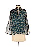 Ann Taylor LOFT Teal Long Sleeve Blouse Size XXS (petite) - photo 1