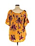 Terra & Sky 100% Rayon Yellow 3/4 Sleeve Blouse Size 1X - photo 2
