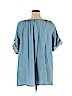 Ellos 100% Cotton Blue 3/4 Sleeve Blouse Size 1X - photo 2