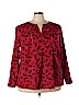 Lane Bryant Outlet 100% Polyester Red Long Sleeve Blouse Size 22 - 24 Plus - photo 1