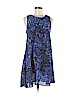 Aqua 100% Polyester Blue Casual Dress Size L - photo 1