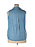 Who What Wear 100% Lyocell Blue Sleeveless Button-Down Shirt Size XXL - photo 2