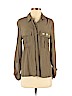 H&M 100% Viscose Green 3/4 Sleeve Button-Down Shirt Size 8 - photo 1