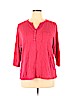 Chico's Red 3/4 Sleeve Henley Size XL (3) - photo 1