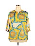 Umgee 100% Polyester Yellow 3/4 Sleeve Blouse Size 2X - photo 1