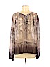W by Worth 100% Polyester Brown Long Sleeve Blouse Size M - photo 1