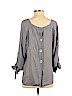 Ella Moss 100% Rayon Gray Short Sleeve Blouse Size XS - photo 2