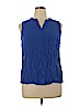 Faded Glory Plus 100% Cotton Blue Sleeveless Blouse Size XL - photo 1