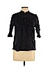 Juicy Couture 100% Cotton Black 3/4 Sleeve Blouse Size 12 - photo 1
