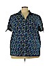Liz & Me Blue Short Sleeve Button-Down Shirt Size 3X - photo 1