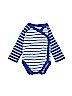 Hanna Andersson 100% Organic Cotton Blue Long Sleeve Onesie Size 60 cm / US 3-6 MO - photo 1