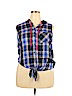 No Boundaries 100% Rayon Blue Sleeveless Button-Down Shirt Size 3X - photo 1