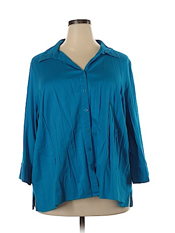 Catherines 3/4 Sleeve Button-Down Shirt (view 1)