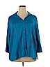 Catherines Blue 3/4 Sleeve Button-Down Shirt Size 2X - photo 1