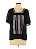 Joie 100% Cotton Black Short Sleeve Top Size M - photo 1