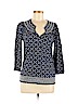 Lucky Brand Blue 3/4 Sleeve Blouse Size M - photo 1
