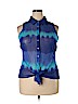 INC International Concepts 100% Nylon Blue Sleeveless Top Size 2X - photo 1