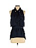 BCBGMAXAZRIA 100% Polyester Blue Sleeveless Blouse Size S - photo 1