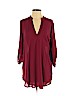 Lush 100% Polyester Burgundy 3/4 Sleeve Blouse Size M - photo 1