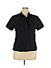 Liz Claiborne 100% Cotton Black Short Sleeve Blouse Size XL - photo 1