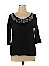 Avenue Black 3/4 Sleeve Top Size 14 - photo 1