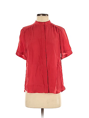 FRAME Short Sleeve Silk Top (view 1)