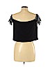 Topshop 100% Polyester Black Short Sleeve Top Size 10 - photo 2