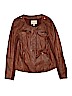 Hinge 100% Leather Brown Leather Jacket Size 1 - photo 1