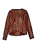 Hinge 100% Leather Brown Leather Jacket Size 1 - photo 2