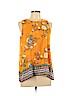 Pink Rose 100% Polyester Orange Sleeveless Blouse Size L - photo 1