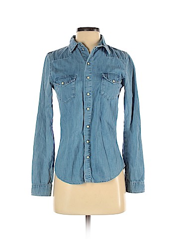 Topshop Long Sleeve Button-Down Shirt (view 1)