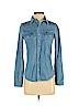 Topshop Blue Long Sleeve Button-Down Shirt Size 4 - photo 1