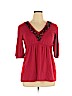 Cha Cha Vente Red 3/4 Sleeve Top Size XL - photo 1