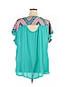 Eyeshadow 100% Polyester Blue Short Sleeve Blouse Size 3X - photo 2