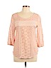 Lucky Brand 100% Viscose Pink Long Sleeve Top Size L - photo 1
