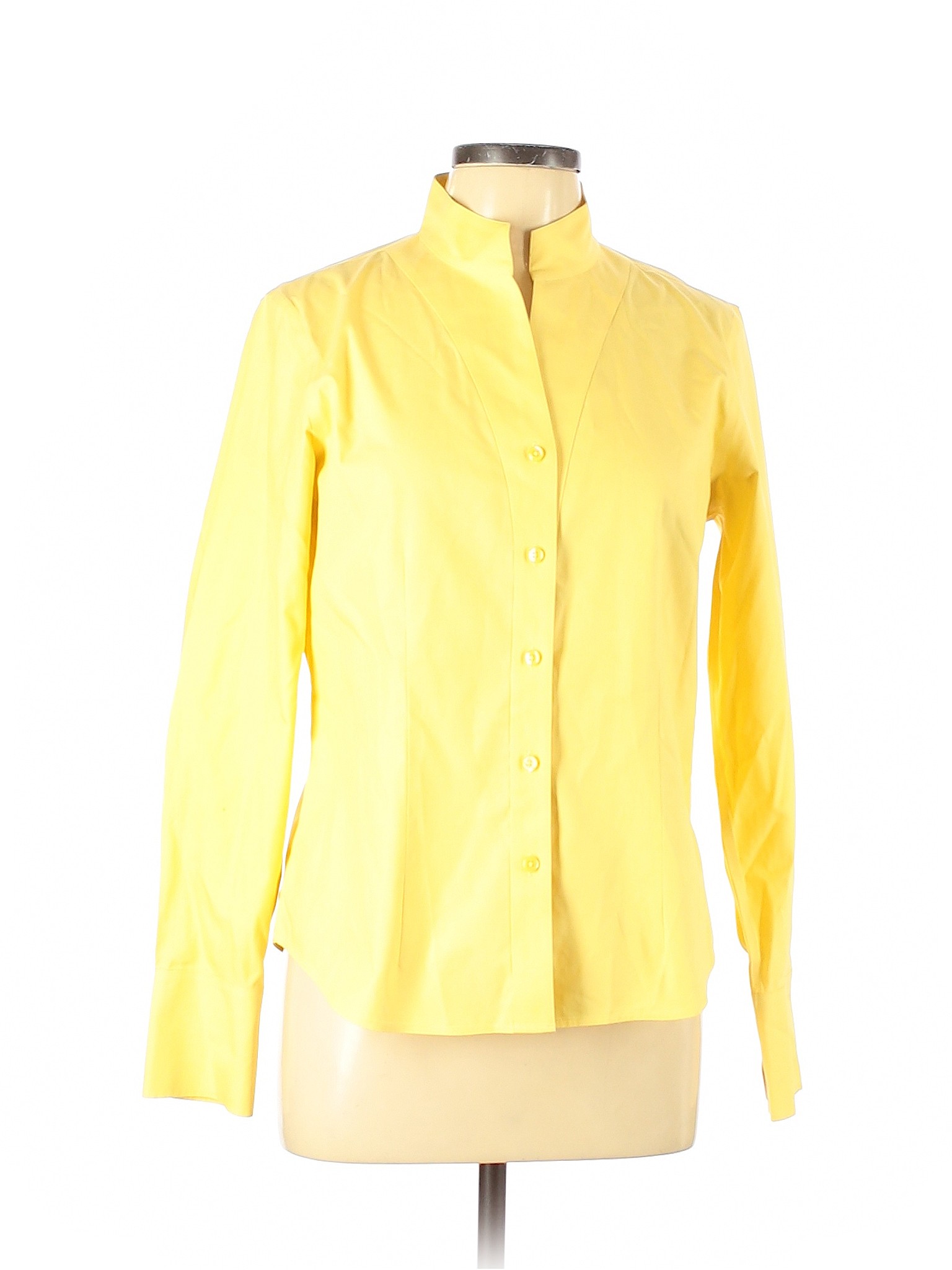 yellow with red button down shirt