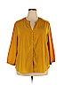 Old Navy 100% Polyester Yellow Long Sleeve Button-Down Shirt Size XXL - photo 1
