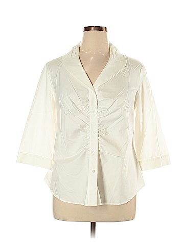 Lafayette 148 New York 3/4 Sleeve Button-Down Shirt (view 1)