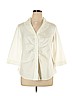 Lafayette 148 New York White 3/4 Sleeve Button-Down Shirt Size 14 - photo 1