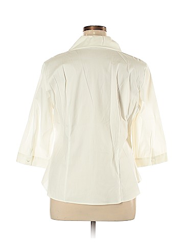 Lafayette 148 New York 3/4 Sleeve Button-Down Shirt (view 2)