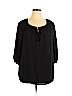 Faded Glory 100% Polyester Black Long Sleeve Blouse Size XL - photo 1