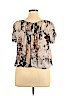 a.n.a. A New Approach 100% Polyester Tan Short Sleeve Blouse Size XL - photo 2