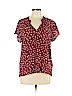 Old Navy 100% Polyester Red Short Sleeve Blouse Size XL - photo 1