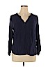 Merona 100% Rayon Blue Long Sleeve Blouse Size XL - photo 1